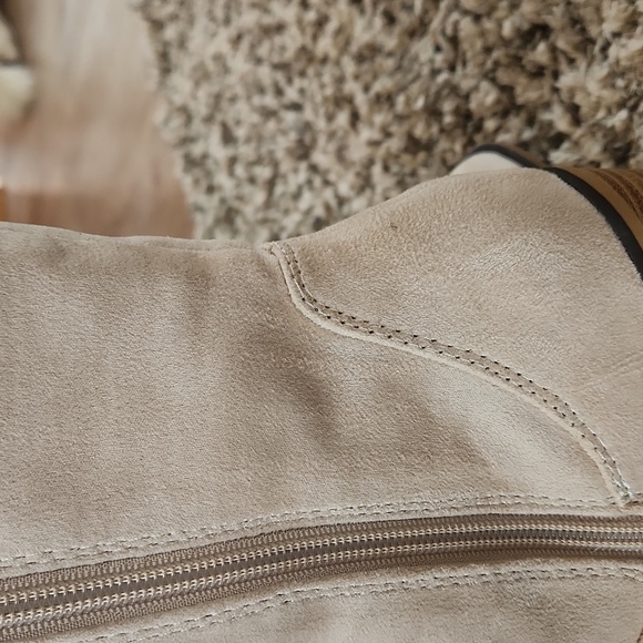 Beige Fringe Suede Boots - Picture 7 of 11